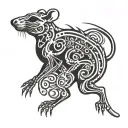 rat skeleton tattoo design idea