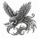 trust no one, demonic wings tattoo design idea