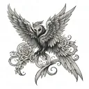 trust no one, demonic wings tattoo design idea