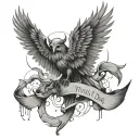 trust no one, demonic wings tattoo design idea