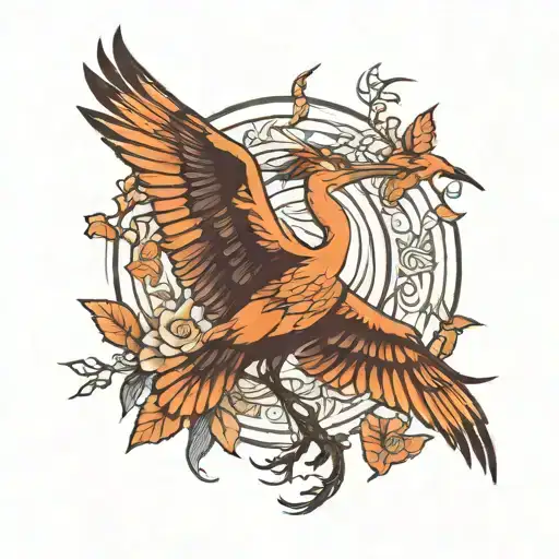 Crane bird tattoo design idea