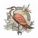 Crane bird tattoo design idea