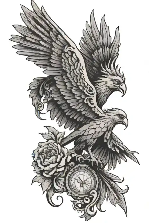 liver bird tattoo design idea