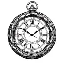 Ouroboros symbol, inside a pocket clock of a state alchemist, instead of the hands tattoo design idea