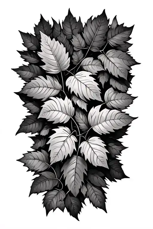 large fall leaves with vines growing together more vines tattoo design idea