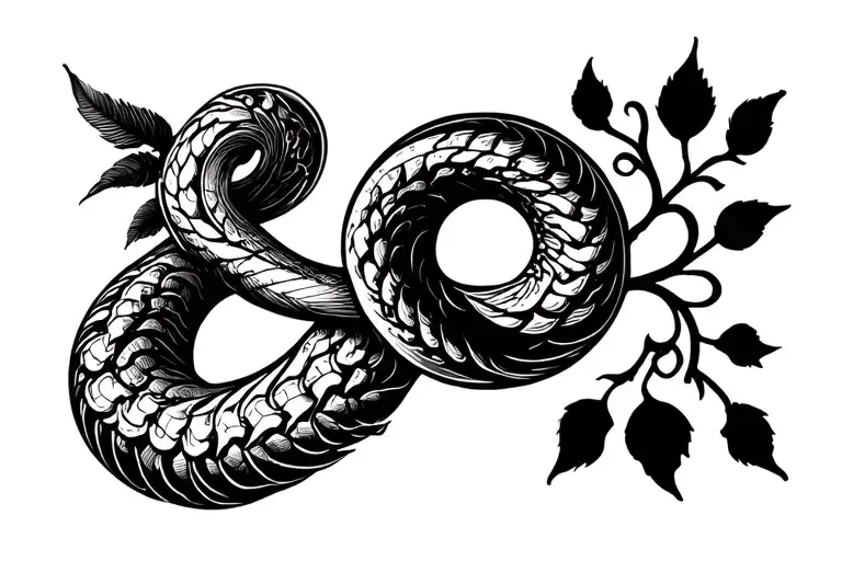 simplistic ouroboros bicep tatto tattoo design idea