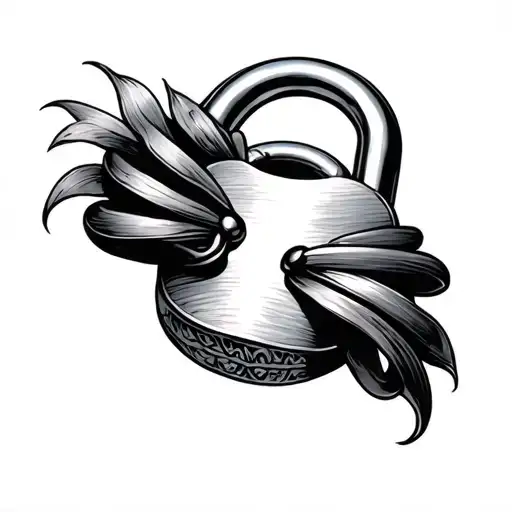 padlock infinity tattoo design idea