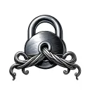 padlock infinity tattoo design idea