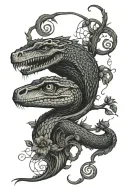 tree snake  black eagle waterfalls eyeball wheelchair sun, moon ,whale,dragonemersing,grimreaper skull roses  tattoo design idea