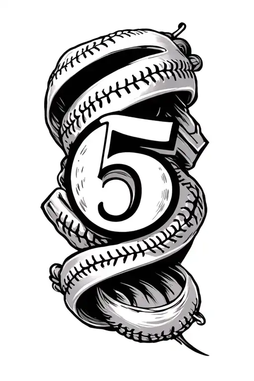 Roman numerals, baseball with the number 5 inside at my wrist  tattoo design idea