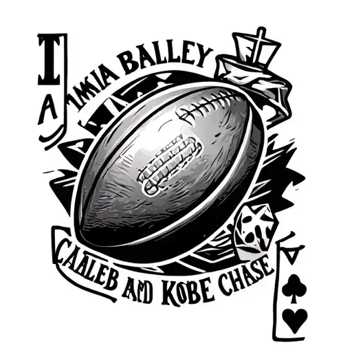 "Tamika Bailey Caleb Kobe Chase" Cards And Dice anchor rugby ball ship  tattoo design idea