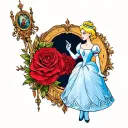 Cinderella in the style of Alice returns to madness  tattoo design idea