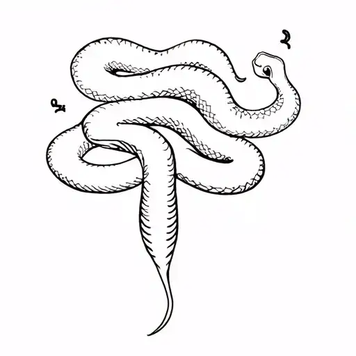 something with Anxiety, ADHD and overthinking snake tattoo design idea