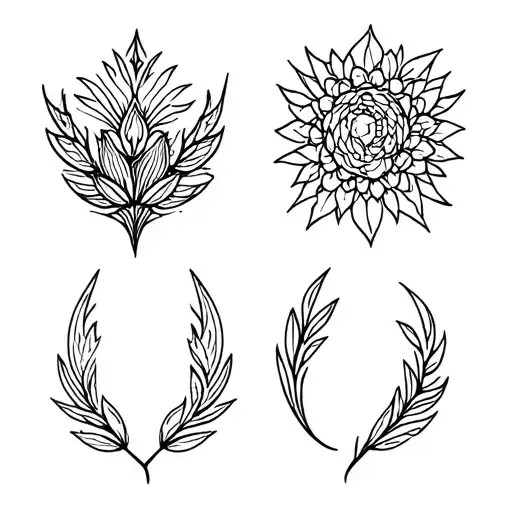 flash sheet based on fine line designs inspired tattoo design idea