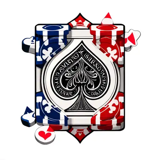 cards poker chips alcohol bottle tattoo design idea