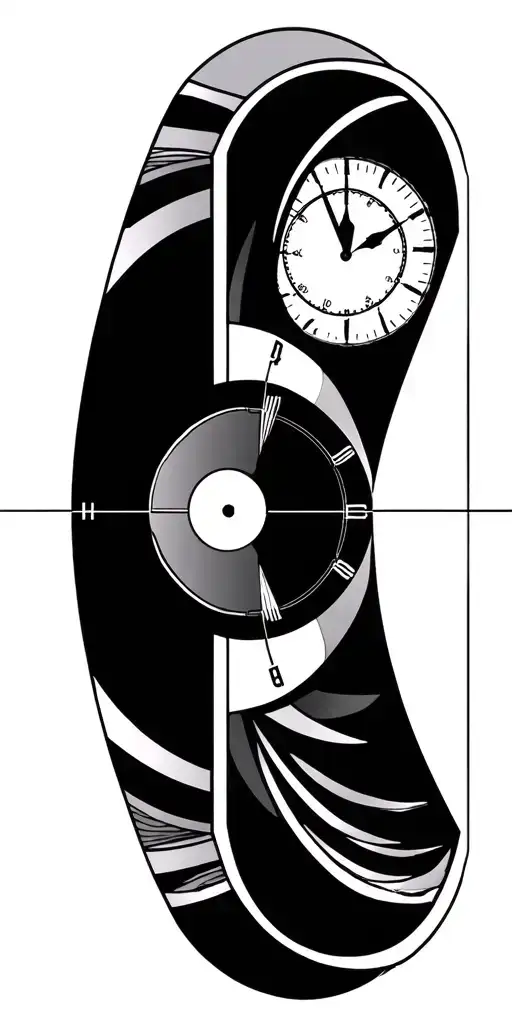 clock with sniper reticle tattoo design idea