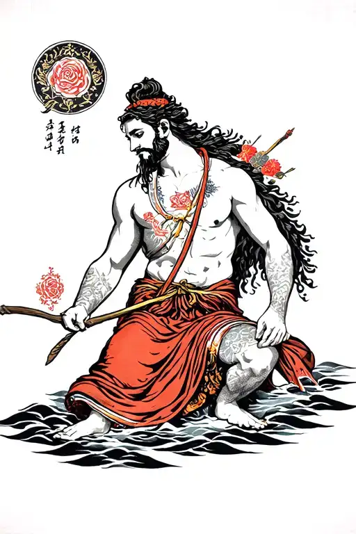 st Christopher patron Saint tattoo design idea