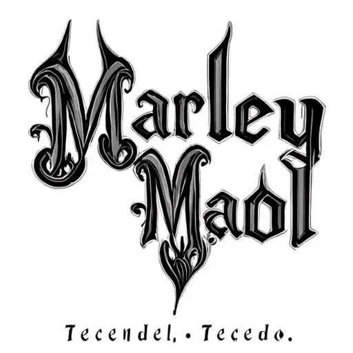 The names "Marley" and "Malcolm" written in the language Tecendil tattoo design idea