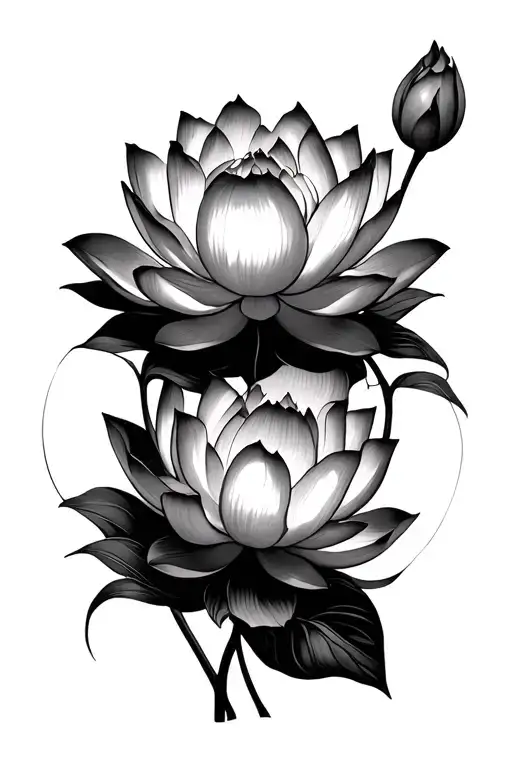 Lotus flowers for women all over the abdomen tattoo design idea
