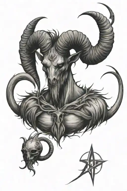 baphomet sketch tattoo tattoo design idea