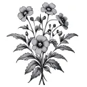 William morris style forget me not flowers tattoo design idea