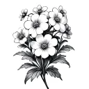 William morris style forget me not flowers tattoo design idea