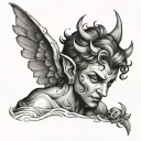 Devil Cupid tattoo design idea