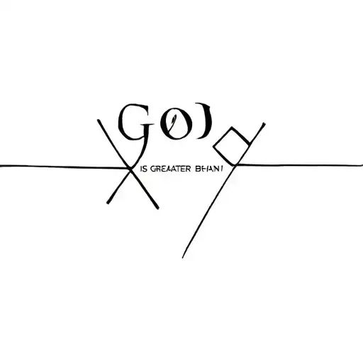 god is greater than highs and lows tattoo design idea