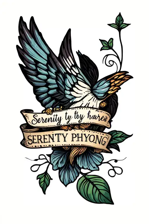 serenity prayer tattoo design idea