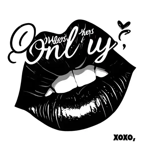 "Only hers , xoxo" lip mark tattoo tattoo design idea