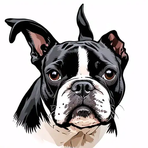 Boston Terrier tattoo design idea