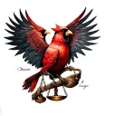 cardinal virtues discipline Justice tattoo design idea