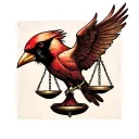 cardinal virtues discipline Justice tattoo design idea