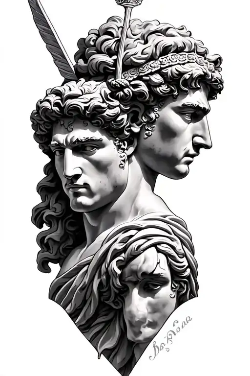 Castor And Pollux greek mythology tattoo design idea