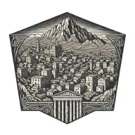 roman landscape tattoo design idea