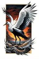 Create JUST a crane wing  tattoo design idea