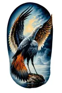 Create JUST a crane wing  tattoo design idea