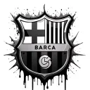 Barca shield bleeding tattoo design idea