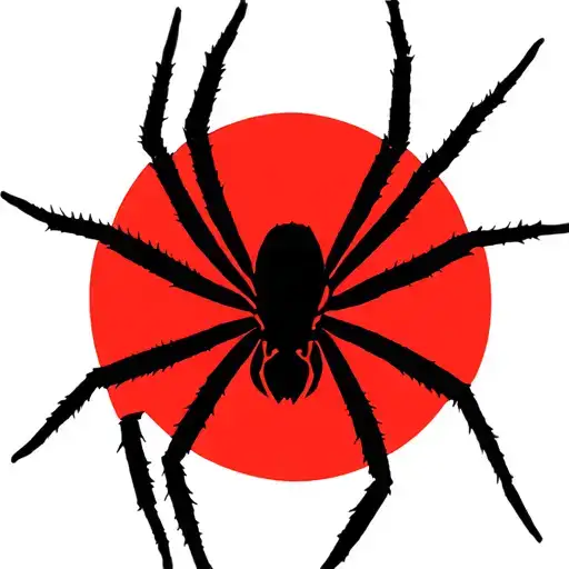 Black widow spider hanging tattoo design idea
