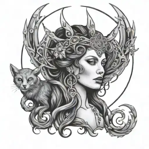 hecate goddess tattoo design idea