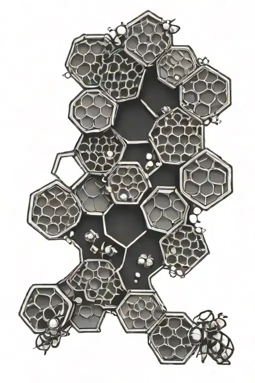 honeycomb pattern tattoo design idea