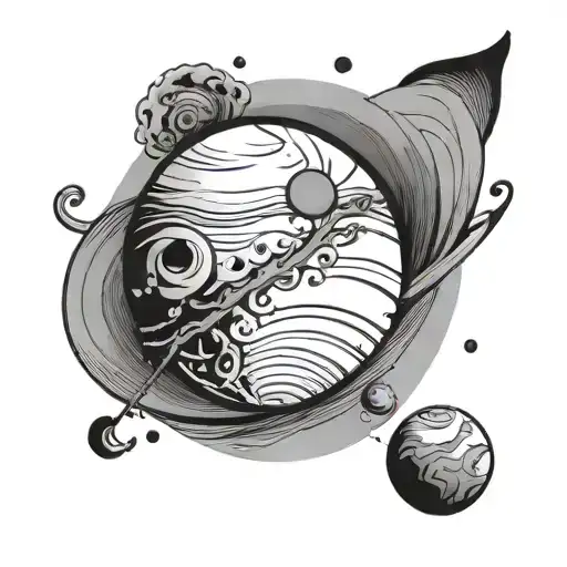 a minimalist design of Venus planet tattoo design idea