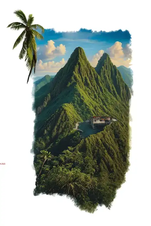 Haiti mountains tattoo design idea