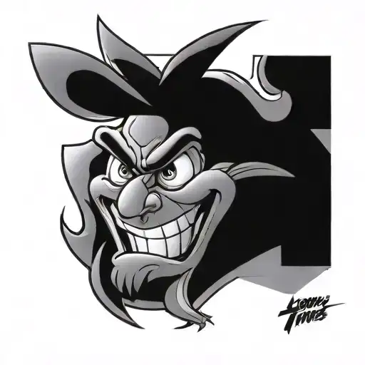 looney tunes crime caracter tattoo design idea