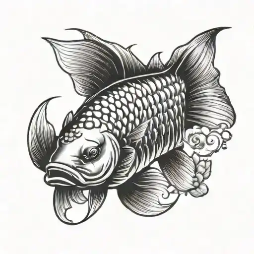 bird arowana koi tattoo design idea