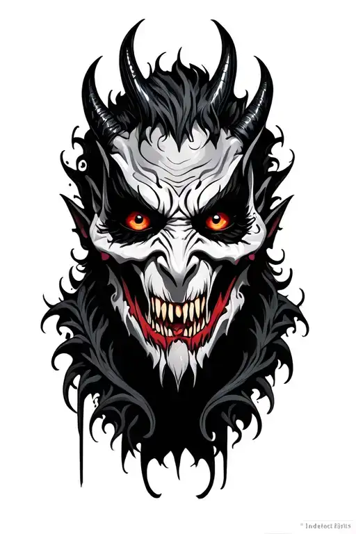 demon with eye tattoo design idea