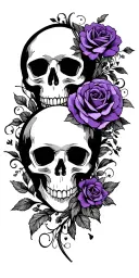 wedding, black, dark purple, skulls, love, veteran tattoo design idea