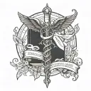 The caduceus with a bible scripture tattoo design idea