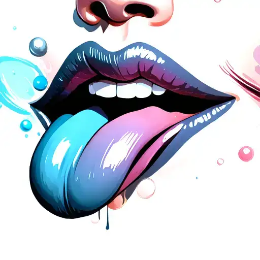 lips, tongue out tattoo design idea