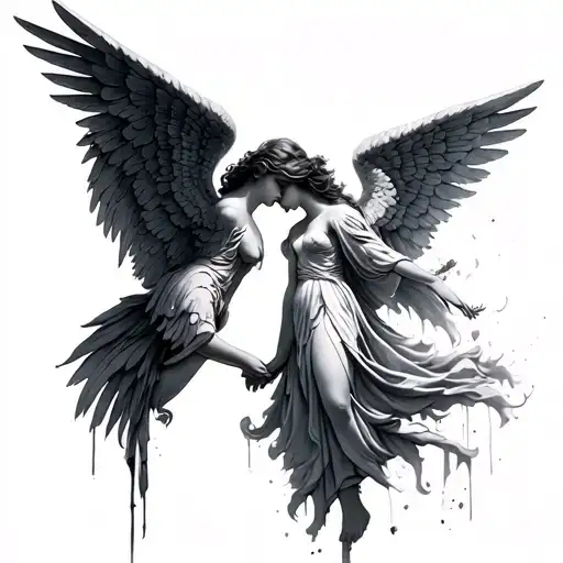 2 Angels tattoo design idea